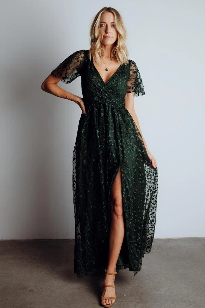 BB Custom Marseille Embossed Maxi Dress | Green 9 BB Custom Marseille Embossed Maxi Dress | Green