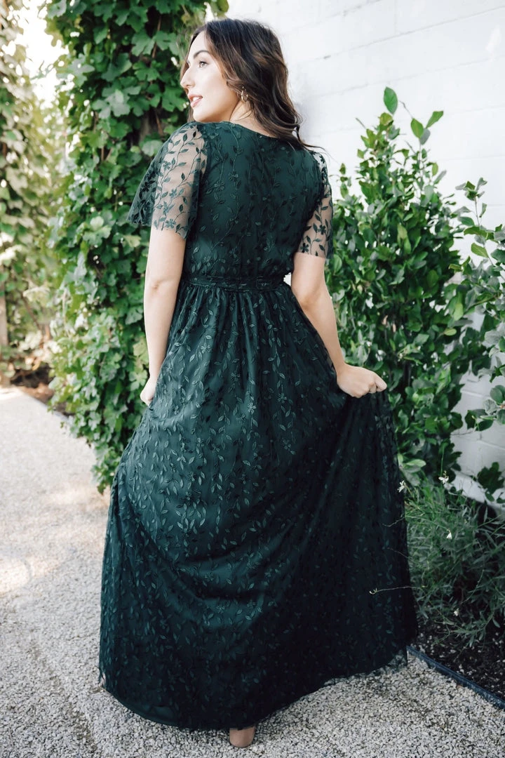 BB Custom Marseille Embossed Maxi Dress | Green 8 BB Custom Marseille Embossed Maxi Dress | Green