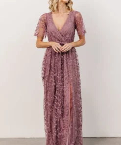 BB Custom Dresses Marseille Embossed Maxi Dress | Lavender
