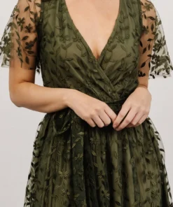 BB Custom Marseille Embossed Maxi Dress | Olive