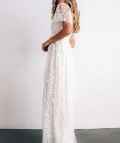 BB Custom Marseille Embossed Maxi Dress | White Dresses