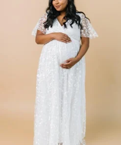 BB Custom Marseille Embossed Maxi Dress | White Dresses