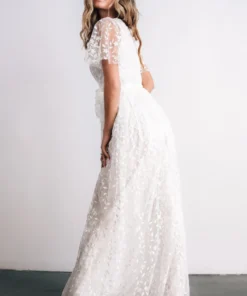 BB Custom Marseille Embossed Maxi Dress | White Dresses