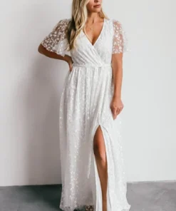 BB Custom Marseille Embossed Maxi Dress | White Dresses