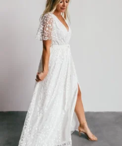 BB Custom Marseille Embossed Maxi Dress | White Dresses