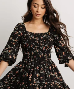 BB Custom Marta Smocked Midi Dress | Black Floral Dresses 17 BB Custom Marta Smocked Midi Dress | Black Floral Dresses