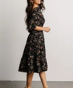 BB Custom Marta Smocked Midi Dress | Black Floral Dresses 11 BB Custom Marta Smocked Midi Dress | Black Floral Dresses