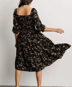 BB Custom Marta Smocked Midi Dress | Black Floral Dresses 13 BB Custom Marta Smocked Midi Dress | Black Floral Dresses