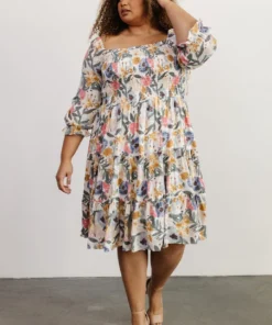 BB Custom Dresses Marta Smocked Midi Dress | Multi Floral 30 BB Custom Dresses Marta Smocked Midi Dress | Multi Floral