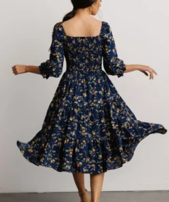 BB Custom Marta Smocked Midi Dress | Navy Floral Dresses 15 BB Custom Marta Smocked Midi Dress | Navy Floral Dresses
