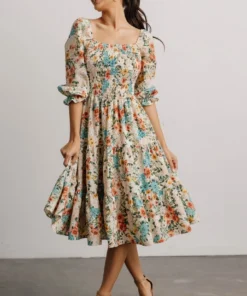 BB Custom Marta Smocked Midi Dress | Summer Floral Dresses