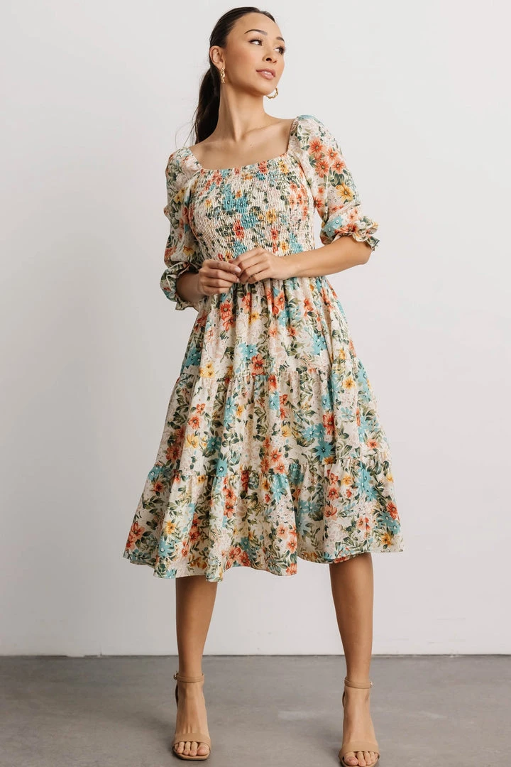 BB Custom Marta Smocked Midi Dress | Summer Floral Dresses 4 BB Custom Marta Smocked Midi Dress | Summer Floral Dresses