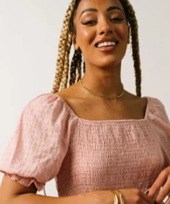 HAY Martha Smocked Midi Dress | Dusty Pink Dresses