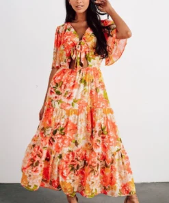 FT Matilda Tiered Maxi Dress | Red Floral Dresses