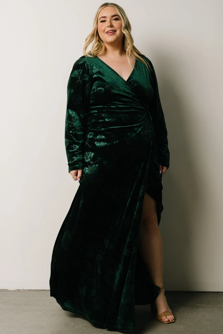 BB Custom Maxi Dresses Matthews Embossed Velvet Maxi Dress | Emerald 8 BB Custom Maxi Dresses Matthews Embossed Velvet Maxi Dress | Emerald