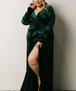 BB Custom Maxi Dresses Matthews Embossed Velvet Maxi Dress | Emerald 16 BB Custom Maxi Dresses Matthews Embossed Velvet Maxi Dress | Emerald