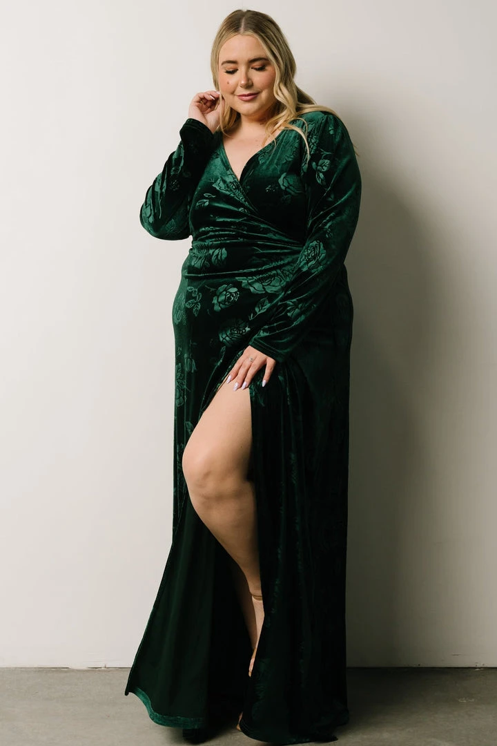 BB Custom Maxi Dresses Matthews Embossed Velvet Maxi Dress | Emerald 7 BB Custom Maxi Dresses Matthews Embossed Velvet Maxi Dress | Emerald