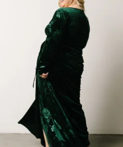 BB Custom Maxi Dresses Matthews Embossed Velvet Maxi Dress | Emerald 15 BB Custom Maxi Dresses Matthews Embossed Velvet Maxi Dress | Emerald