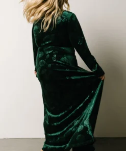 BB Custom Maxi Dresses Matthews Embossed Velvet Maxi Dress | Emerald 13 BB Custom Maxi Dresses Matthews Embossed Velvet Maxi Dress | Emerald