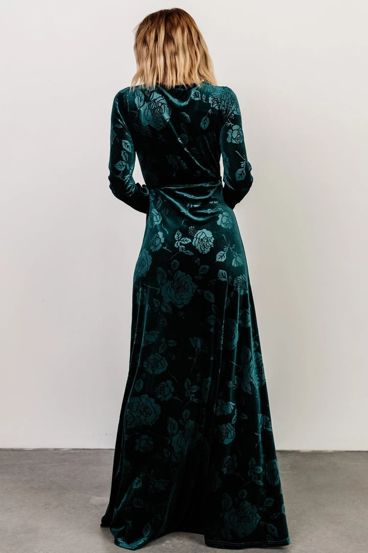 BB Custom Dresses Matthews Embossed Velvet Maxi Dress | Jade 6 BB Custom Dresses Matthews Embossed Velvet Maxi Dress | Jade