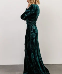 BB Custom Dresses Matthews Embossed Velvet Maxi Dress | Jade 13 BB Custom Dresses Matthews Embossed Velvet Maxi Dress | Jade
