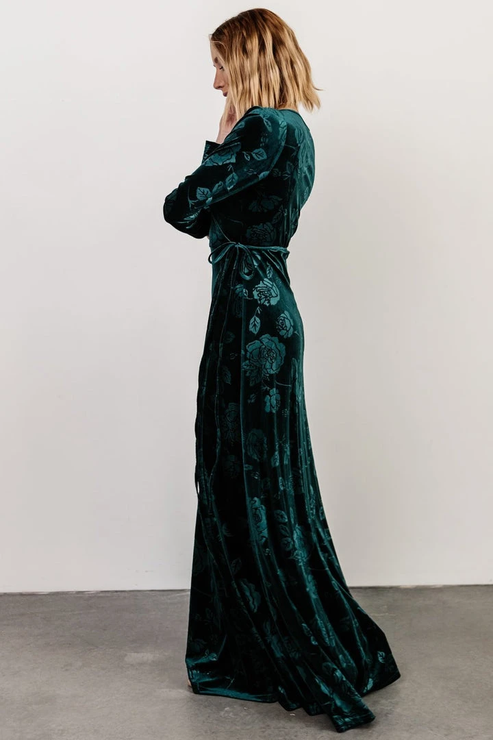 BB Custom Dresses Matthews Embossed Velvet Maxi Dress | Jade 5 BB Custom Dresses Matthews Embossed Velvet Maxi Dress | Jade