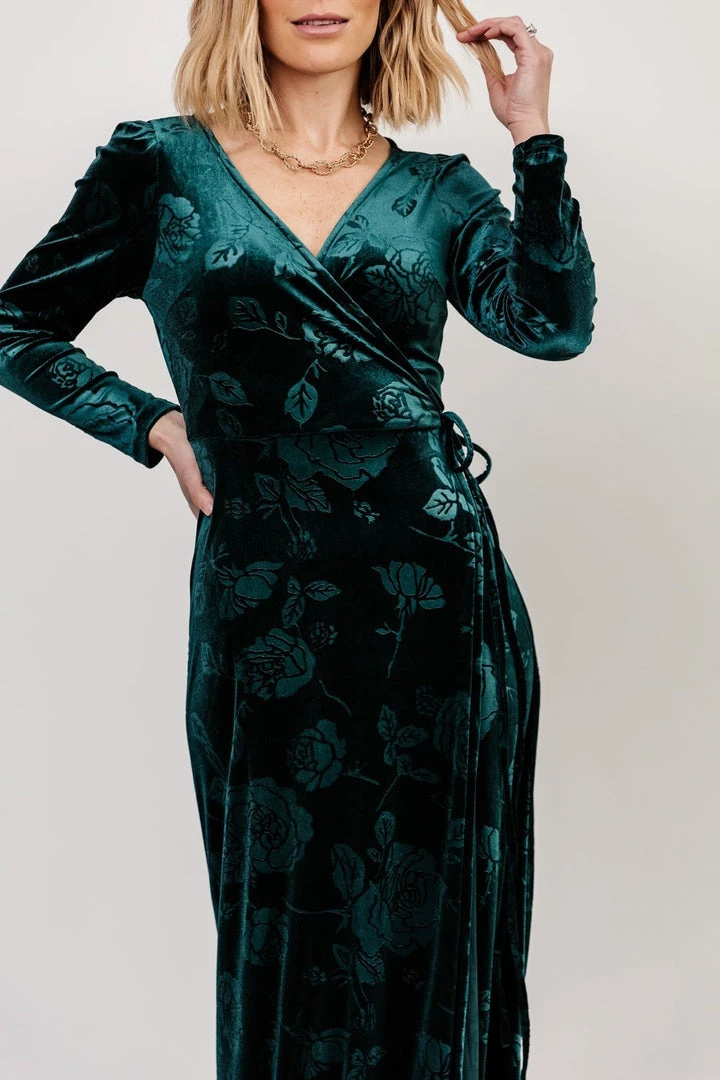BB Custom Dresses Matthews Embossed Velvet Maxi Dress | Jade 3 BB Custom Dresses Matthews Embossed Velvet Maxi Dress | Jade