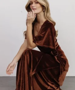 BB Custom Meghan Velvet Wrap Maxi Dress | Bronze Dresses 21 BB Custom Meghan Velvet Wrap Maxi Dress | Bronze Dresses