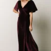 BB Custom Meghan Velvet Wrap Maxi Dress | Eggplant