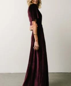 BB Custom Meghan Velvet Wrap Maxi Dress | Eggplant 18 BB Custom Meghan Velvet Wrap Maxi Dress | Eggplant