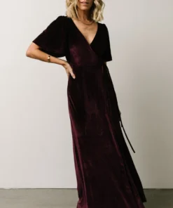 BB Custom Meghan Velvet Wrap Maxi Dress | Eggplant 16 BB Custom Meghan Velvet Wrap Maxi Dress | Eggplant