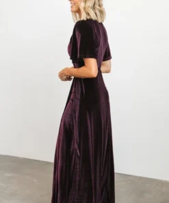 BB Custom Meghan Velvet Wrap Maxi Dress | Eggplant 26 BB Custom Meghan Velvet Wrap Maxi Dress | Eggplant