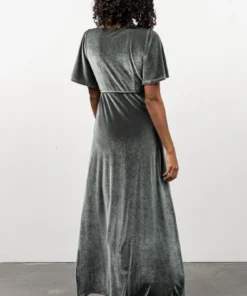 BB Custom Meghan Velvet Wrap Maxi Dress | Eucalyptus Dresses