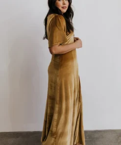 BB Custom Meghan Velvet Wrap Maxi Dress | Gold 15 BB Custom Meghan Velvet Wrap Maxi Dress | Gold