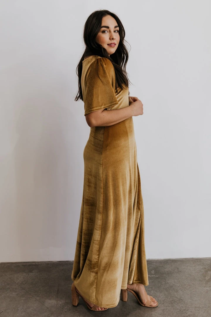 BB Custom Meghan Velvet Wrap Maxi Dress | Gold 5 BB Custom Meghan Velvet Wrap Maxi Dress | Gold