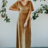 BB Custom Meghan Velvet Wrap Maxi Dress | Gold