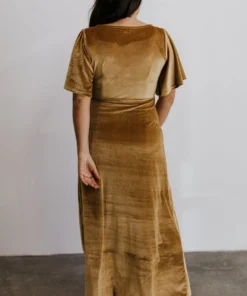 BB Custom Meghan Velvet Wrap Maxi Dress | Gold 18 BB Custom Meghan Velvet Wrap Maxi Dress | Gold