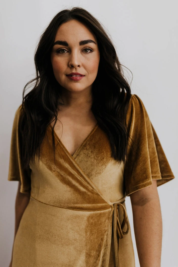 BB Custom Meghan Velvet Wrap Maxi Dress | Gold 6 BB Custom Meghan Velvet Wrap Maxi Dress | Gold