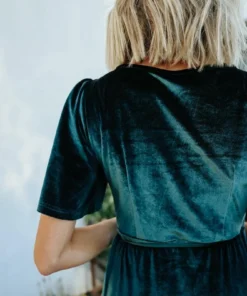 BB Custom Dresses Meghan Velvet Wrap Maxi Dress | Jade