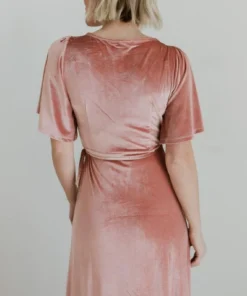 BB Custom Meghan Velvet Wrap Maxi Dress | Mauve Dresses