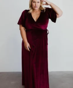 BB Custom Dresses Meghan Velvet Wrap Maxi Dress | Mulberry 27 BB Custom Dresses Meghan Velvet Wrap Maxi Dress | Mulberry