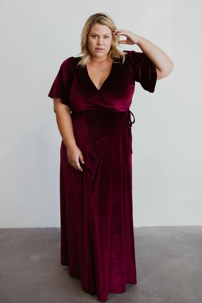 BB Custom Dresses Meghan Velvet Wrap Maxi Dress | Mulberry 11 BB Custom Dresses Meghan Velvet Wrap Maxi Dress | Mulberry