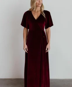 BB Custom Dresses Meghan Velvet Wrap Maxi Dress | Mulberry 23 BB Custom Dresses Meghan Velvet Wrap Maxi Dress | Mulberry