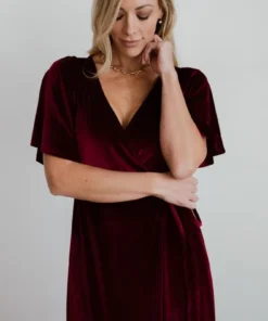BB Custom Dresses Meghan Velvet Wrap Maxi Dress | Mulberry 30 BB Custom Dresses Meghan Velvet Wrap Maxi Dress | Mulberry