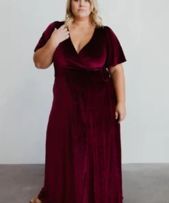 BB Custom Dresses Meghan Velvet Wrap Maxi Dress | Mulberry 31 BB Custom Dresses Meghan Velvet Wrap Maxi Dress | Mulberry