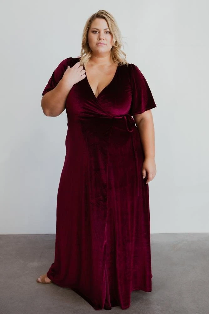 BB Custom Dresses Meghan Velvet Wrap Maxi Dress | Mulberry 15 BB Custom Dresses Meghan Velvet Wrap Maxi Dress | Mulberry