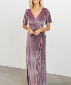 BB Custom Meghan Velvet Wrap Maxi Dress | Orchid Dresses