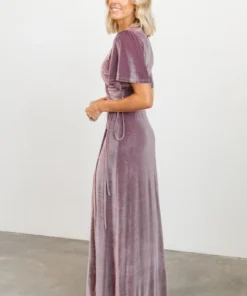 BB Custom Meghan Velvet Wrap Maxi Dress | Orchid Dresses