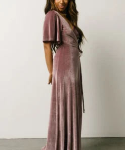BB Custom Meghan Velvet Wrap Maxi Dress | Orchid Dresses