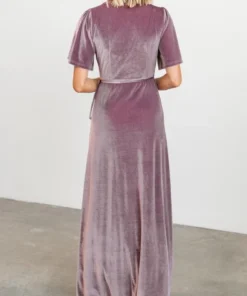 BB Custom Meghan Velvet Wrap Maxi Dress | Orchid Dresses